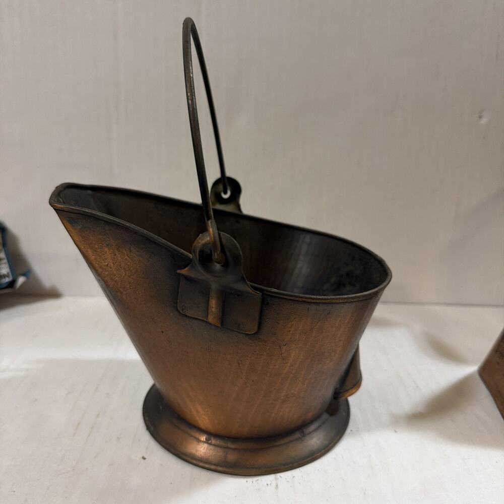 Vintage Copper / Brass Coal Shuttle Bucket Joneses internat’l Mexico